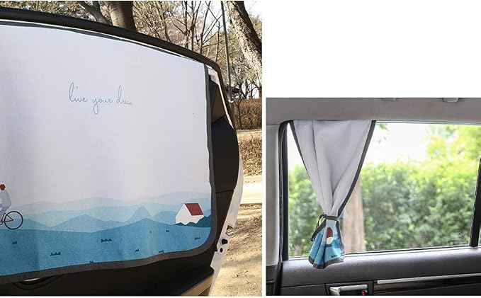 Magnetic Car Sun Shade Curtain for Side Window – Sun Blocker and UV Protector for Baby, Kids, and Pets – Universal Fit with Built-in Magnets for Steel-Framed Door (Bebe DayDay) - Image 2