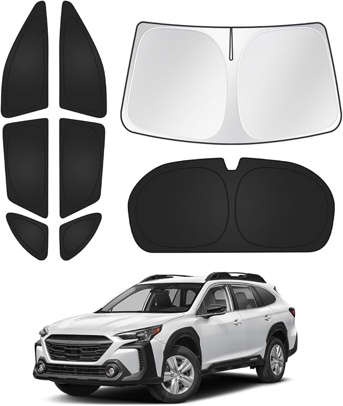 Canvcle Window Shades for 2020-2025 Subaru Outback Accessories Windshield Sun Shade Side Rear Window Covers Sunshade Sun Visor Shield Privacy Protection for Camping Keep Vehicle Cool Black 8PCS by Canvcle