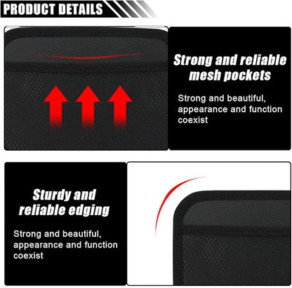 SMILFUY 4PCS Car Organizer, Car Sticky Mesh Pocket, Elastic Mesh Seat Back Pocket, Strong Paste Organizer (2 Large+2 Small, Black) - Image 4