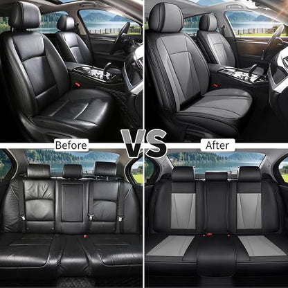 Car Seat Covers Full Set Custom Fit for Kia K5 2021-2026,Black&Gray | Premium Faux Leather, Waterproof, Anti-Slip, Airbag Compatible, Breathable, Car Seat Protectors, 2 Rows 5 Seats - Image 6