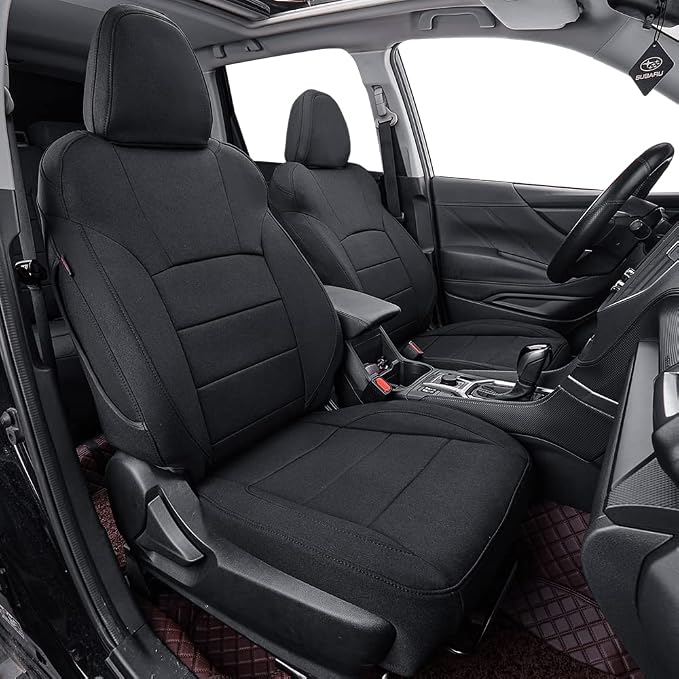coverdream Car Seat Covers for 2019-2023 Hyundai Santa Fe,5 Seats Full Set | For 2019-2023 SE,SEL Driver Captain Seat No Legrest, 4/6 Split Rear & Center Armrest, Polyester (Black) by Coverdream