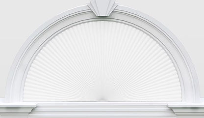 Myshade Arch Window Shades Half Circle Light Filtering Cellular Shades Cordless No Drill Blinds for Windows Half Moon Honeycomb Fabric No Tools Shades Easy Install (1PCS White 36" W X 18" H) by MYSHADE
