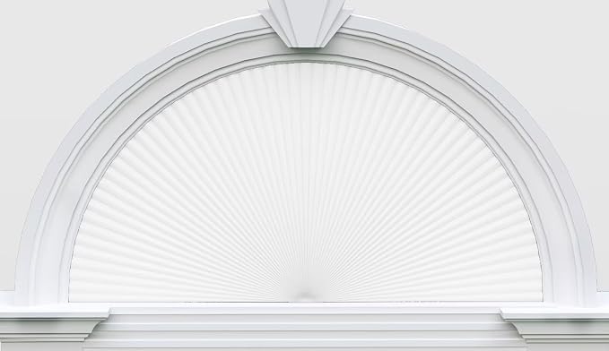 Myshade Arch Window Shades Half Circle Light Filtering Cellular Shades Cordless No Drill Blinds for Windows Half Moon Honeycomb Fabric No Tools Shades Easy Install (1PCS White 24" W X 12" H) by MYSHADE