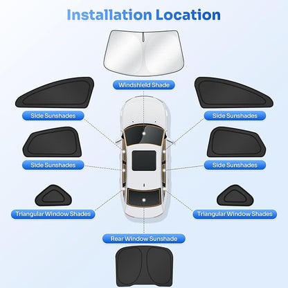 Canvcle Window Shades for 2013-2021 Ford Fusion Accessories Windshield Sun Shade Side Rear Window Covers Sunshade Sun Visor Shield Privacy Protection for Camping Keep Vehicle Cool Black 8PCS - Image 5