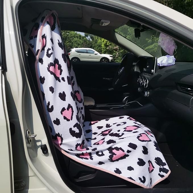 Car Seat Cover Protector Front Seats,for Gym Workout,Running,Swimming,Beach and Hiking,Waterproof Sweat Towel Bucket Seat Covers for Cars SUV Trucks (Leopard Print, 1Pcs) - Image 6