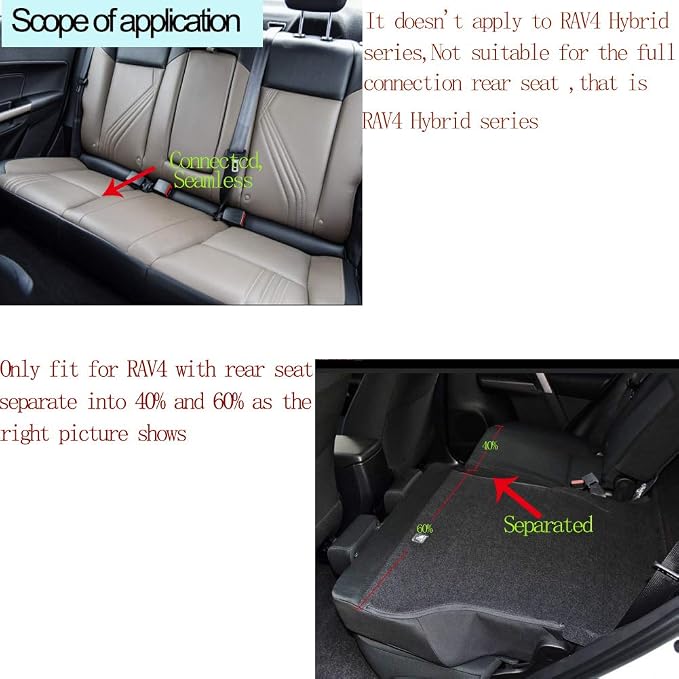EKR Rav4 Seat Covers Custom Fit for Toyota Rav4 XLE,Platinum,Limited 2013-2018 & SE 2016-2018, Leather Car Seat Cover Full Set for SUV,Faux Leather(Black with Red Trim) - Image 2