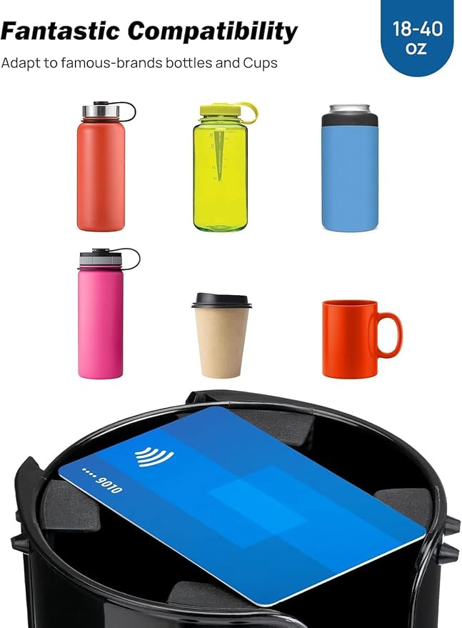 JOYTUTUS Cup Holder Expander, Expandable Insert Extender, Adapt Most Regular Cup Holder for Car 18-40oz (3.4-3.8 Inch), Hydro-Flask, Yeti, Nalgene (16 40 Oz) Large Water Bottles - Image 3