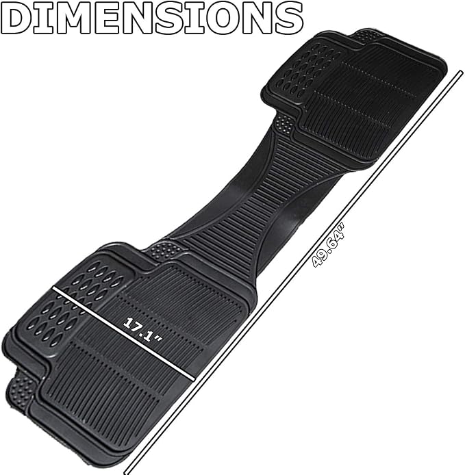 Vaygway Car Floor Mat Runner - Rubber Rear Floor Mat Liner - Black Back Seat Liner - Auto Trimmable Universal Fit Rug for Vehicle - Image 4