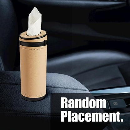 ZIMISI Car Tissue Holder, Convenient Travel Napkin Boxes, Car Tissues Cylinder, Round Canister Napkin Holder, Travel Tissue Tube Container for Vehicle Cup Holder, Home, Office (Beige) - Image 5