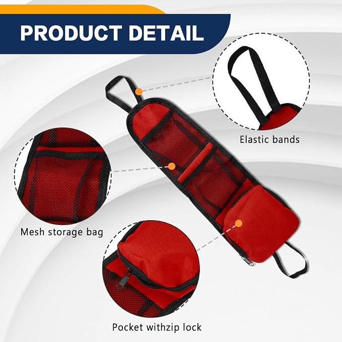 2PS Car Seat Side Organizer, Auto Seat Storage Hanging Bag, Multifunctional Vehicle Mesh Pocket Hold, Car Accessories Car Organizer Can Hold Phone, Wallet, Glasses for Most Cars - Image 4