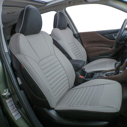 EKR Car Seat Covers for Subaru Crosstrek 2026(NO Base),Leatherette Full Set | Custom Fit for Subaru Crosstrek 2026 Premium/Sport/Limited/Wilderness(Rear W/ Armrest),Faux Leather(Black/Gray) by EKR