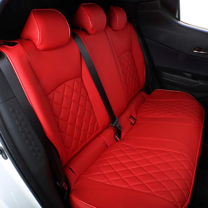 EKR Accord Car Seat Covers for Honda Accord EX-L,Touring,Sport,EX,Hybrid 2018 2019 2020 2021 2022(Rear Row 40/60 Split Backrest),Car Seat Protectors,Waterproof Automotive Seat Covers, Leather(Red) - Image 4