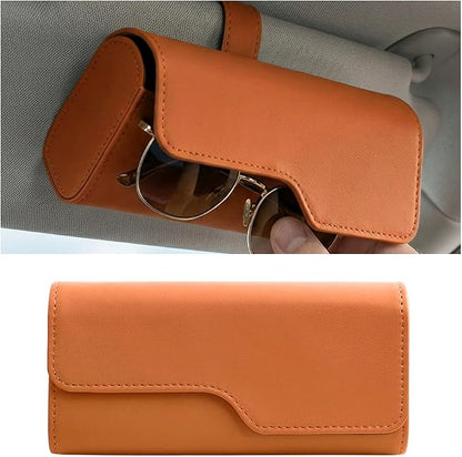 Sunglass Holder for Car Visor, Eyeglass Storage Case (Orange) | Vehicle Eyeglass Hanger Protective Storage Case, Automotive Interior Sun Visor Glasses Organizer Box, Universal Fit - Image 7