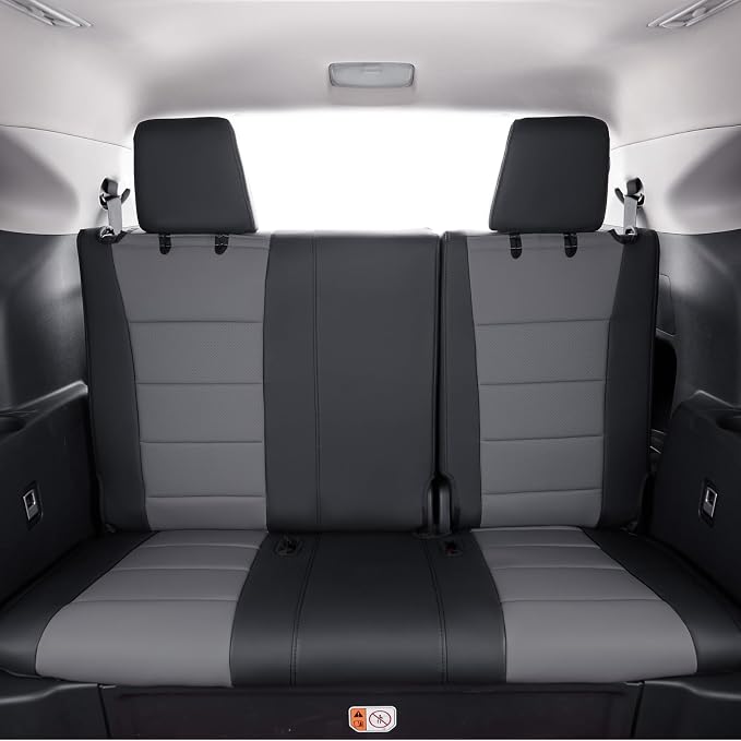 Full Set Car Seat Covers for Honda Odyssey 2018-2026,8-Seater,Faux Leather | for EX,EX-L,Elite,Touring,Sport,2nd Row 40/20/40 Split Seat,Luxury Waterproof Seat Protector,Fit Like A Glove(Black & Gray) - Image 7
