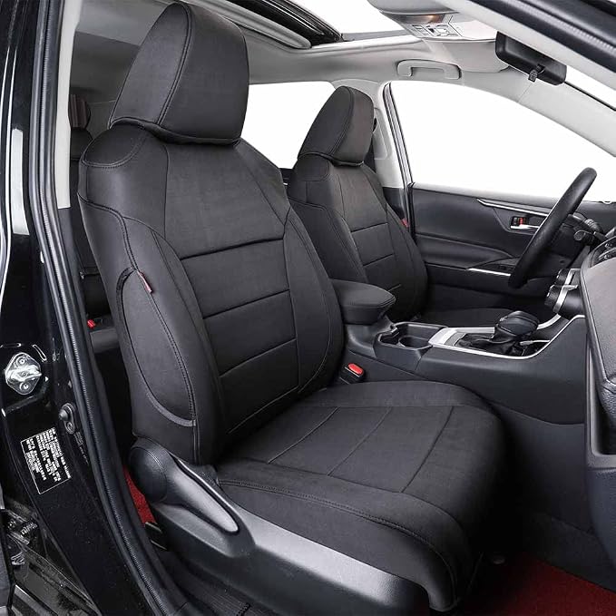EKR Rav4 Seat Covers Custom Fit for Toyota Rav4 (Only Hybrid) 2019-2025 LE,XLE,XLE Premium,Limited,Woodland Edition,Car Seat Cover Full Set for SUV,Neoprene(Black) by EKR