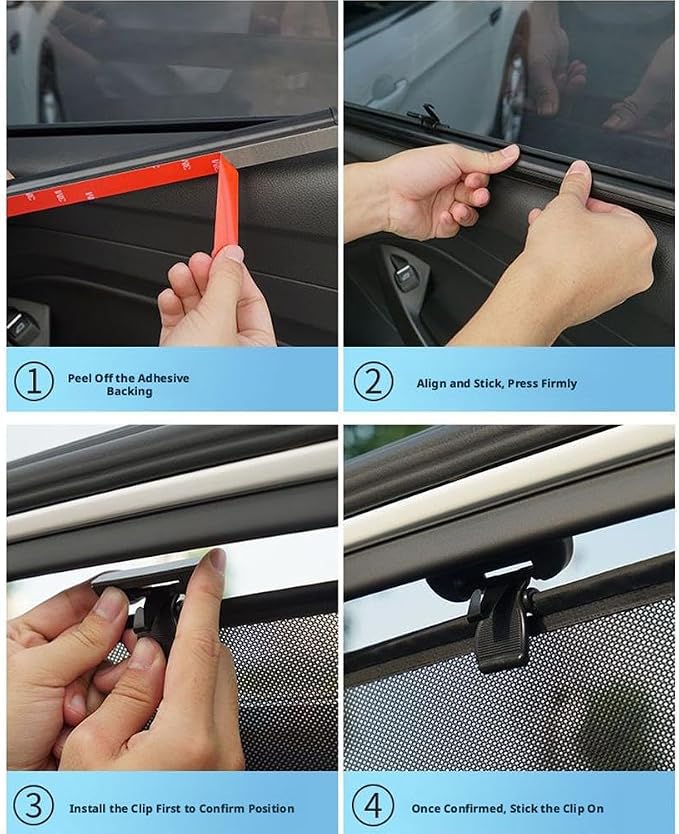 Retractable Car Side Window Sunshade,2026 Auto Static Cling Mesh Shade for UV Protection & Heat Block, Keeps Baby & Pet Safe from Sun Glare,Easy Self-Retracting Roller for Most Cars,Trucks,SUVs(Right - Image 8