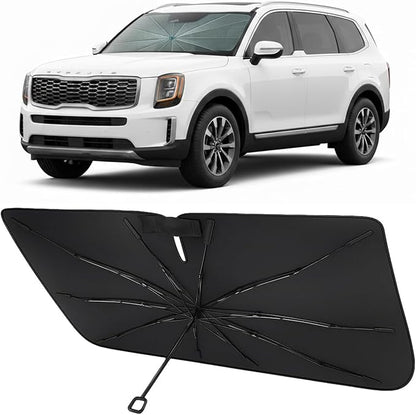 Proadsy Custom Fit 2020-2025 Kia Telluride Windshield Sun Shade Umbrella | Advanced Ice Crystal Material, -54°F Cooler, Zero-Gap Sunblock, Instant Setup & Foldable Design for Summer Parking, Daily Use by Proadsy