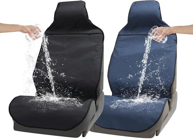 Waterproof Car Seat Cover Automotive Seat Covers for Cars Trucks and SUVs Car Seat Cover Protector Black-Navy by COLINOO