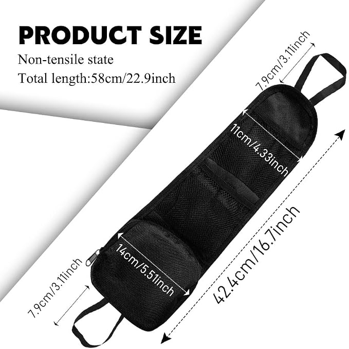 Car Seat Side Storage Pocket, Car Multifunctional Seat Organizer Hanging Bag, Auto Mobile Phone Wallet Sunglasses Mesh Net Pocket, Auto Accessories for Cars SUVs Trucks (Black-1, 2PCS) - Image 2