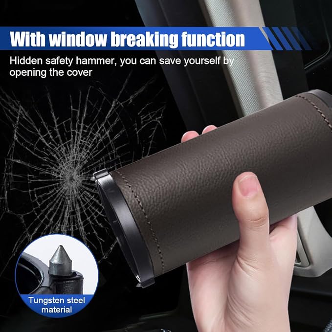 Car Tissues Holder, Multifunctional Tissue Cylinder Boxes, Car Tissues Canned, Travel Tissue Tubes, Car Box Container Fit for Car Cup Holder Home Bathroom Office (Brown) - Image 5