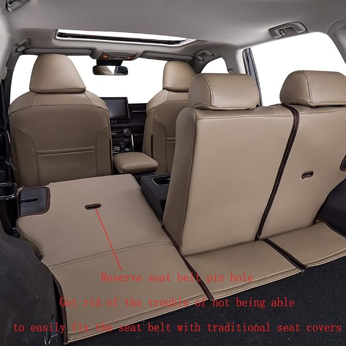EKR Car Rogue Seat Covers 2021-2026(Not for PHEV),Leatherette Full Set | Custom Fit for Nissan Rogue(Not for PHEV)2021 2022 2023 2024 2025 2026,Faux Leather(Sand Beige) - Image 5