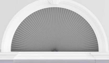 Myshade Arch Window Shades Half Circle Blackout Cellular Shades Cordless No Drill Blinds for Windows Half Moon Honeycomb Fabric No Tools Room Darkening Shades Easy Install (1PCS Grey 36" W X 18" H) by MYSHADE