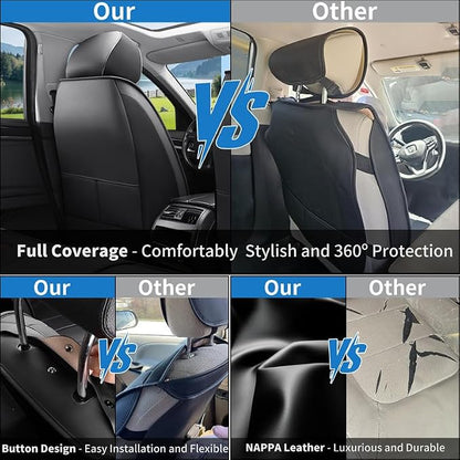 Car Seat Covers Full Set Custom Fit for Acura TL 1999-2014, Black | Premium Faux Leather, Waterproof, Anti-Slip, Airbag Compatible, Breathable, Car Seat Protectors, 2 Rows 5 Seats - Image 6