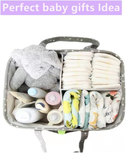 Baby Diaper Caddy Organizer- Extra Large Portable Diaper Basket with Removable Divider, Multi-Use Nursery Organizer for Diapers,Wipes,Baby Essential-Perfect Baby Basket bag Registry Must Have - Image 3