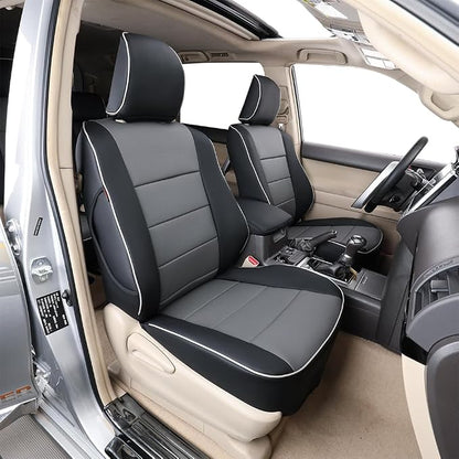 EKR Car Seat Covers Custom Fit for Toyota 4Runner(5 Seats) Full Set | for Toyota 4Runner 2003-2009(Power Front Seats)Airbag Compatible,Waterproof Pet-resistant,Faux Leather(Black/Gray) by EKR