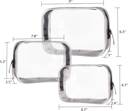 Buminee Clear Travel Bags for Toiletries, Lightweight Toiletry Bag, Multipurpose Transparent TSA Cosmetic Bag-6 Pack - Image 3