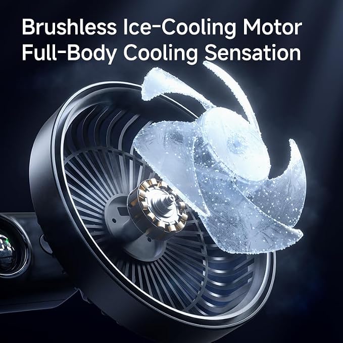 Pelidox Car Fan for Backseat - 3 Speeds 360° Rotation Dual Head USB Back Seat Cooling Fan Kids Baby Quiet Fan with LED Display for Almost Vehicle Jeep Van RV Truck - Image 3