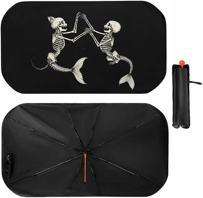 Cat Skeleton Car Windshield Sun Shade Foldable Umbrella Auto Sunshade for Car Truck SUV-Blocks Sun Visor Protector-Keeps Your Vehicle Cool by Foruidea
