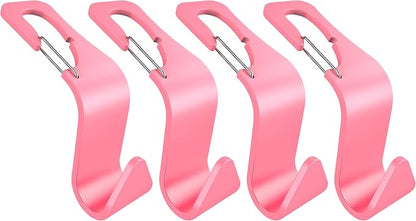 4 Pack Car Back Seat Headrest Hook Storage Organizer for Purses Bags Handbags Groceries, Car Interior Accessories,Pink - Image 8