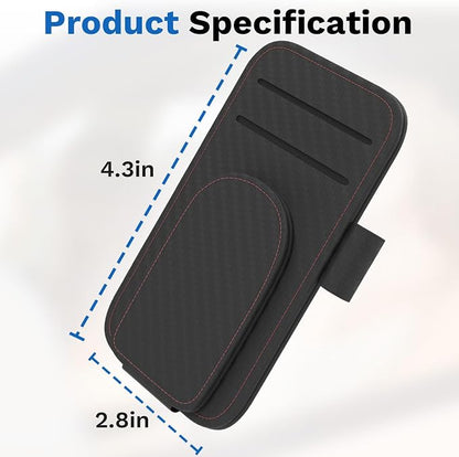 BFXM Sunglass Holder for Car and Truck Sun Visor Organizer Car Accessories | Sunglasses Holder Eyeglass Hanger Clip, Cars Sun Visor Ticket Card Holder Clip, Magnetic Leather Holder for Car Visor - Image 3