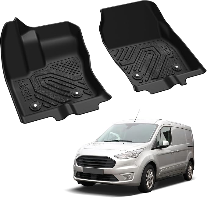 LASFIT Floor Mats for Ford Transit Connect 2014-2021 Vinyl Floor with Posts | All Weather TPE Durable Protector Full Coverage Custom Fit Floor Liners, Easy Clean Anti-Slip for Transit Vans - Image 8
