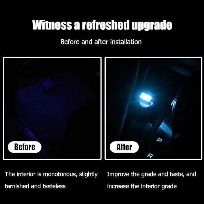 BESULEN Car Interior Atmosphere Lamp, Plug-in USB LED Light, Ice Blue | Car Interior Atmosphere Lamp, USB LED Ambient Lighting Kit, Universal Fit SUV Sedan Truck, Night Light Decoration - Image 6