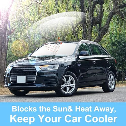 TINGLU Sun Shade for Audi Q3 2013-2018 Accessories Windshield Sun Shade Window Shade UV Rays Protection Sun Visor Cover with Steering Wheel Sunshade Storage Bag - Image 5