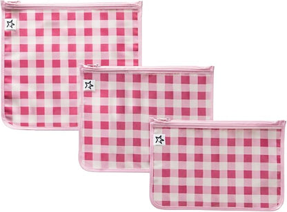 Tiny Twinkle Diaper Bag Organizing Pouches|3 Pack Mess-Proof Clear Front Travel Organizer Bags&TSA Approved Toiletry Bag Set for Baby and Mom Essentials by TinyTwinkle