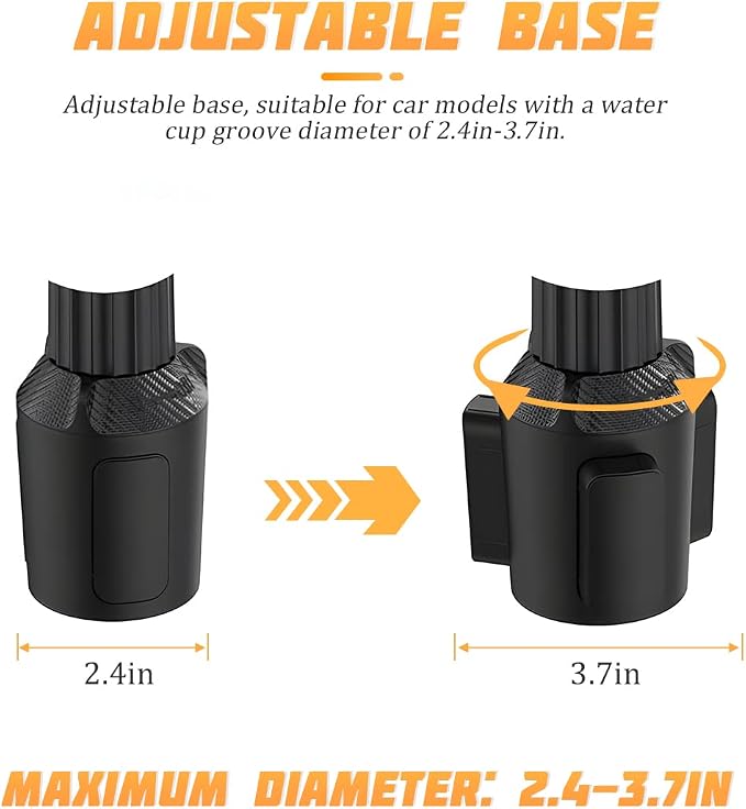 Car Cup Holder Tray Table, Cup Table Holder for Car Drink Holders Tray, 360º Adjustable with Rotating Arm Phone Slot, Non-Slip Stretchable Car Tray for Eating, Cup Table Holder for Car - Image 4