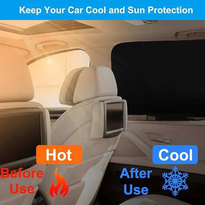 Ovege Car Window Shades Magnetic Driver Side Window Shades Car Privacy Curtain 2pcs - Image 5