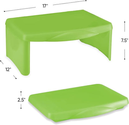 HearthSong Foldable Lap Desk for Kids with Storage - Ideal Floor Desk for Drawing, Studying, Portable Folding Travel Lap Table, Versatile Bed Desk & Lap Tray, Green - Image 4