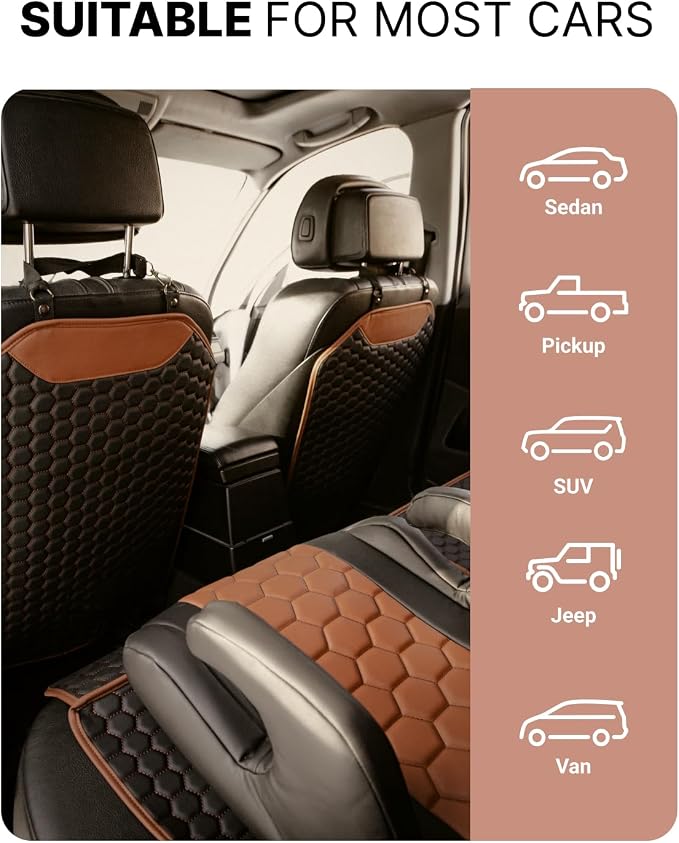 Set Seat Back Organizer & Car Seat Protector Hexy Waterproof & Non-Slip Protector for Child Car Cushion for Leather and Fabric Seats (Hexy Set 2) - Image 6