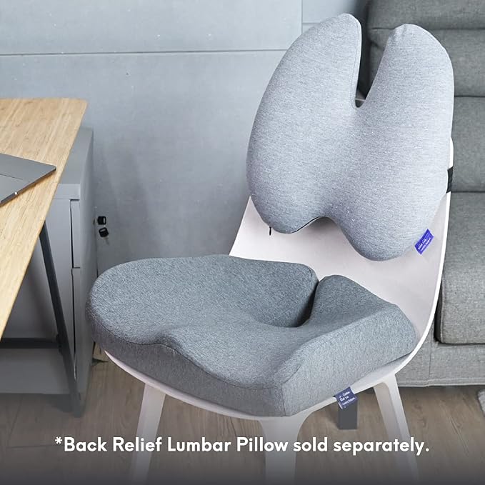 Cushion Lab Patented Pressure Relief Seat Cushion for Long Sitting Hours on Office & Home Chair - Extra-Dense Memory Foam for Soft Support. Car Pad for Hip, Tailbone, Coccyx, Sciatica - Black - Image 7