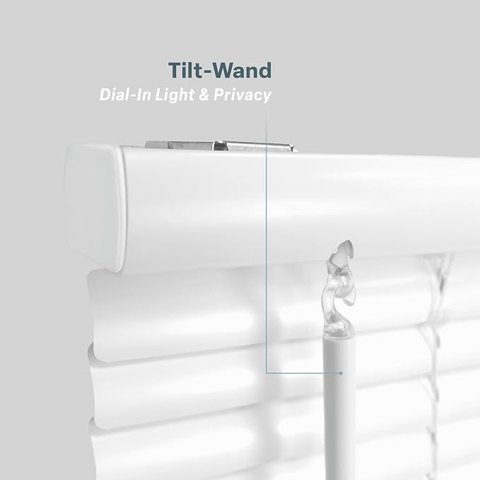 REGAL estate Strong Hold Magnetic Door Mini Blinds, White, 25 x 84 in | No-drill installation, Ideal for offices, kitchens, and magnetic steel entry doors, Light filtering, Cordless 1 in slats - Image 4