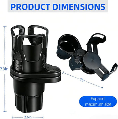 Car Cup Holder Expander, 2-in-1 Adjustable Adapter, 360° Base - Image 4