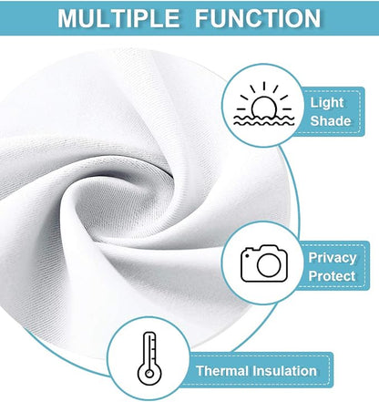 RYB HOME Short Privacy Curtains 30 inch Long for Bathroom Window | Thermal Insulated, Heat Blocking, Rod Pocket, Half Window Curtain Tiers for Nursery Bedroom, W42 x L30, Pure White, 2 Panels - Image 5
