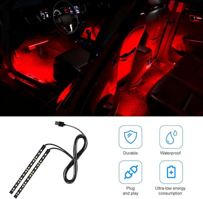Car LED Strip Light, 12V 24 LED Vehicle Under Dash Neon Ambient Night Decor Lamp with USB Port, Automotive Interior Lighting Accessories, Universal for SUV Truck Sedan (Red) - Image 5