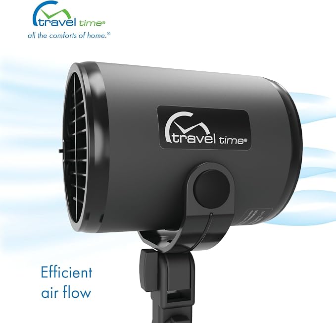 TRAVEL TIME 12V Turbo Fan Clip-On, Black – Universal for Most Vehicles, Variable Speed Control, Cooling Fan, Portable Fan for Cars, Trucks, and UTV's - Image 7