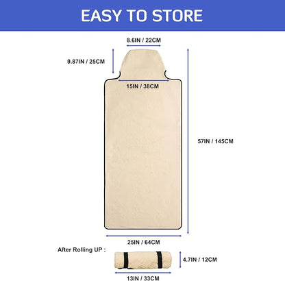 INFANZIA 2Pcs Waterproof Sweat Towel Car Seat Cover Beige, Non-Slip | Premium Bucket Carseat Protector for Trucks SUV Jeep, Universal for Post Gym Workout, Running, Swimming, Beach - Image 5