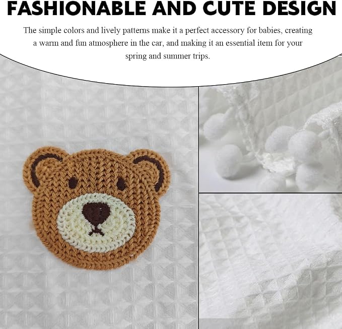 Car Side Window Sun Shade Privacy Curtain for Baby, Suction Cup Window Shade, 25"x18" Car Cartoon Sunshade Protector Heat Blocker Cover, Privacy Curtain for Kids Women (Three Bears) - Image 6